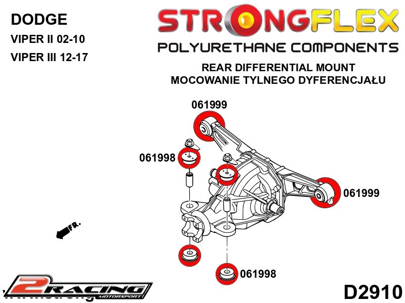 Zadní diferenciál přední silentblok 061998B