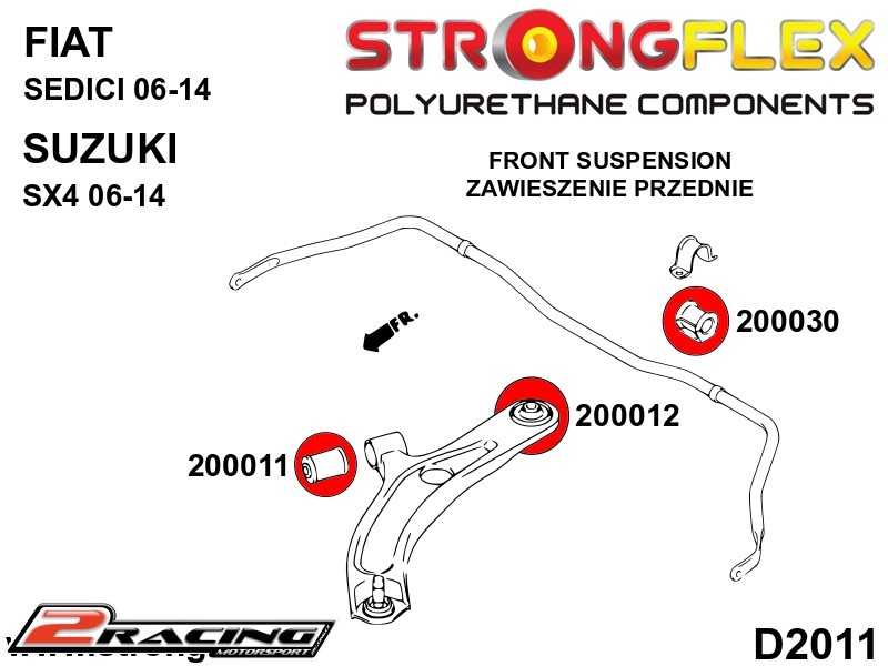 Přední pomocné rameno přední silentblok Sport 200011A