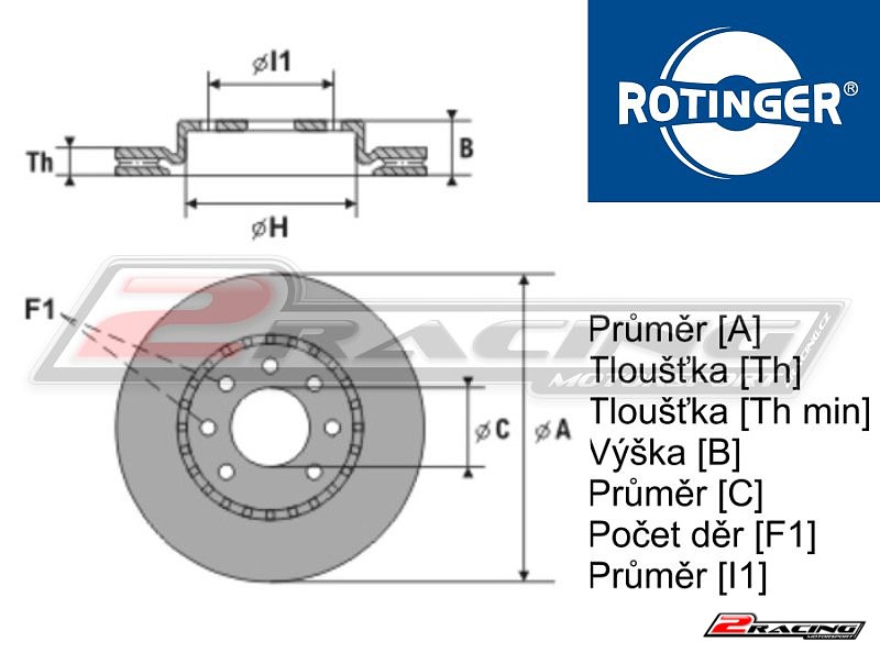 Přední sportovní brzdový kotouč Peugeot 308 CC 1.6 THP (10/2010 -) - 21334-GL